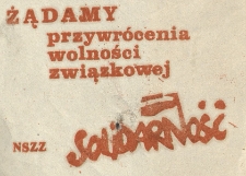 Ulotka NSZZ "Solidarność"