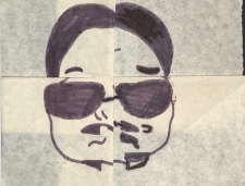 Rysunek wyśmiewający generała W. Jaruzelskiego