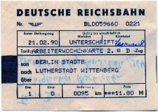Reisepass und Arbeiterwochenkarte der Deutschen Reichsbahn