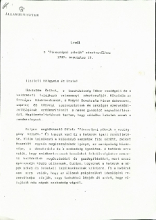 Pozsgay Imre levele (Páneurópai Piknik)