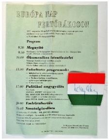 Az Európa-nap programja (Fertőrákos, 1990. augusztus 18.) / Nemzeti színű szalag