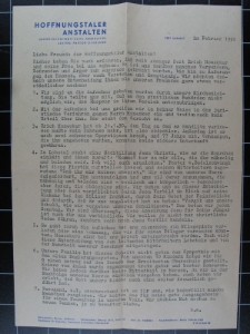 Erklärung der Hoffmannstaler Anstalten über die Aufnahme von Erich Honecker im Februar 1990