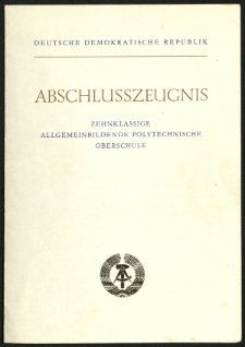 Schulzeugnis der EOS „Carl von Ossietzky“