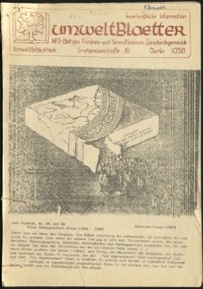 Umweltblätter - Infoblatt des Friedens- und Umweltkreises Zionskirchgemeinde