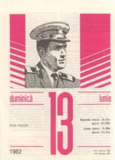 Filă de calendar 1982
