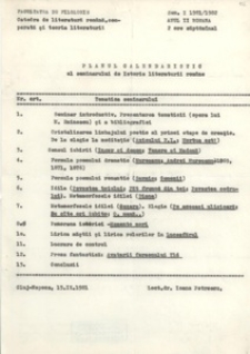 Documente privind activitatea didactică a Ioanei Em. Petrescu (1981-1982)