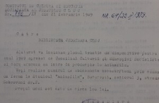 Corespondență cu forul tutelar privind activitatea bibliotecii - Plan tematic diapozitive