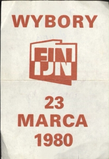 Kartka wyborcza FJN z 1980 roku