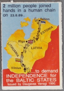 Proginis pašto ženklas, skirtas Baltijos keliui