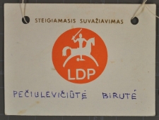 LDP steigiamojo suvažiavimo dalyvio kortelė
