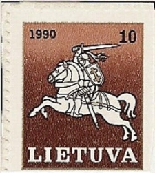 Pirmasis lietuviškas pašto ženklas, paleistas į apyvartą po Nepriklausomybės atkūrimo
